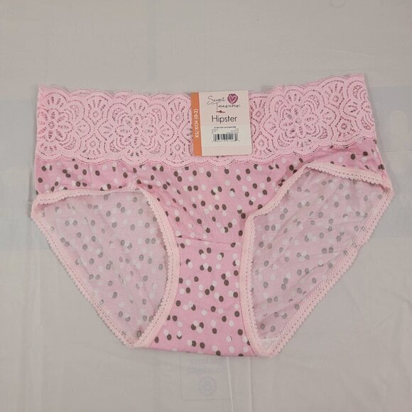 Secret Treasures Women’s 3-Pack Multi-Color Lace Trim Hipster Panties – Size XS - Picture 3 of 15